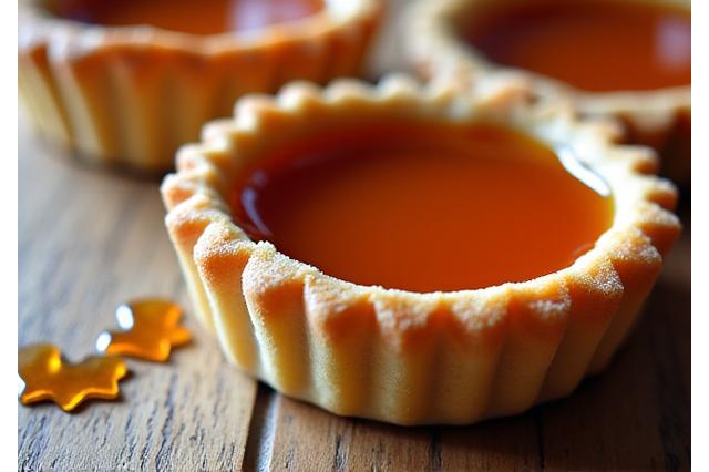 Maple tarts with golden tops and flaky crusts